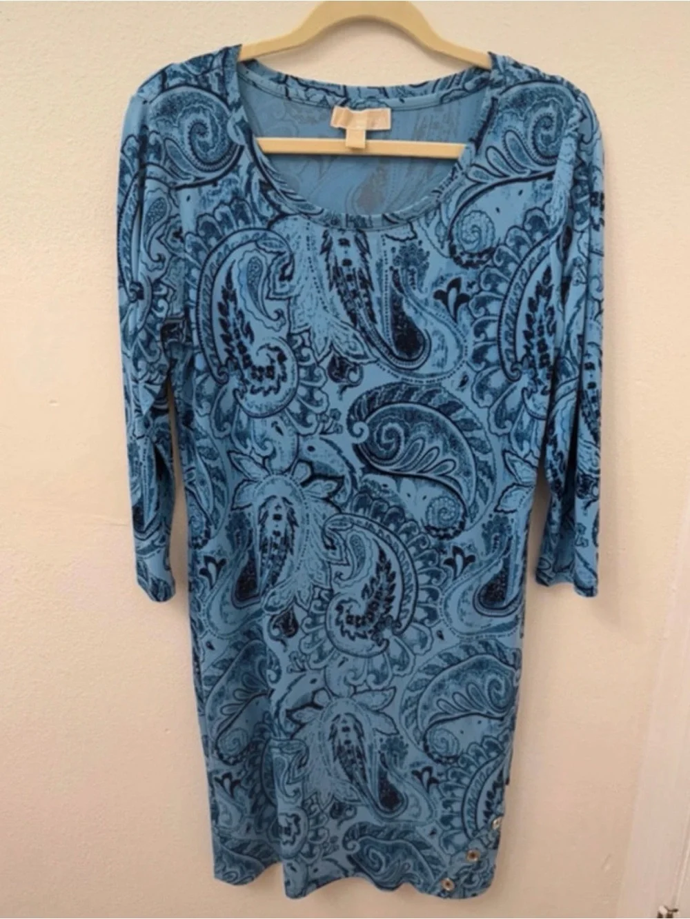 Michael Kors Blue Paisley Scoop-Neck Tunic